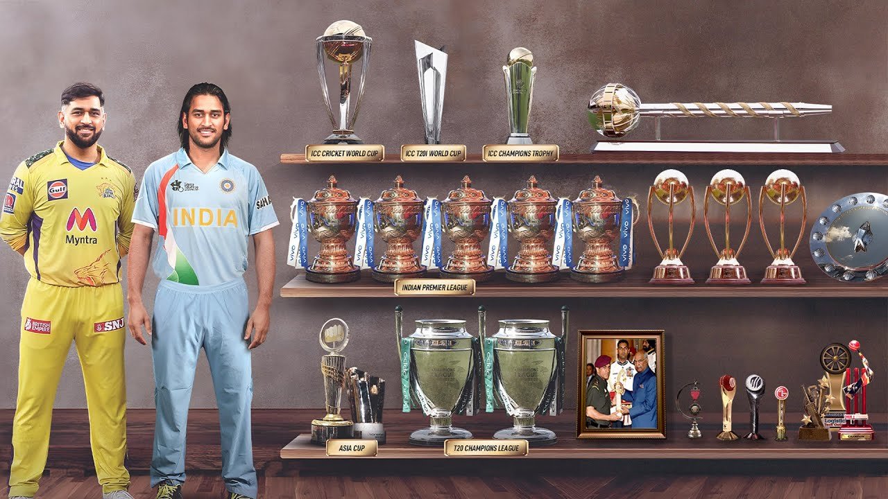 ms dhoni trophy collection